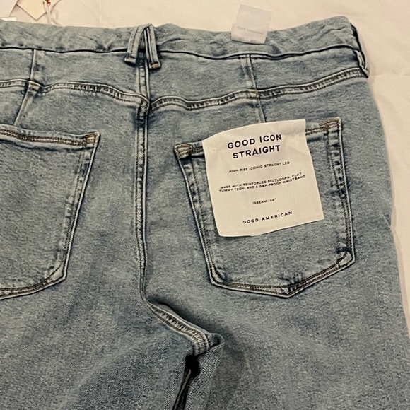 Good American straight icon stretch jeans 10 12 high rise - Picture 4 of 12
